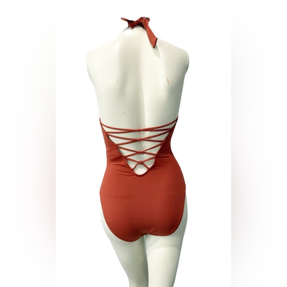 Bleu Rod Beattie One Piece Swimsuit Women’s 4  Cinnamon Strappy NWT $119 - Picture 2 of 8